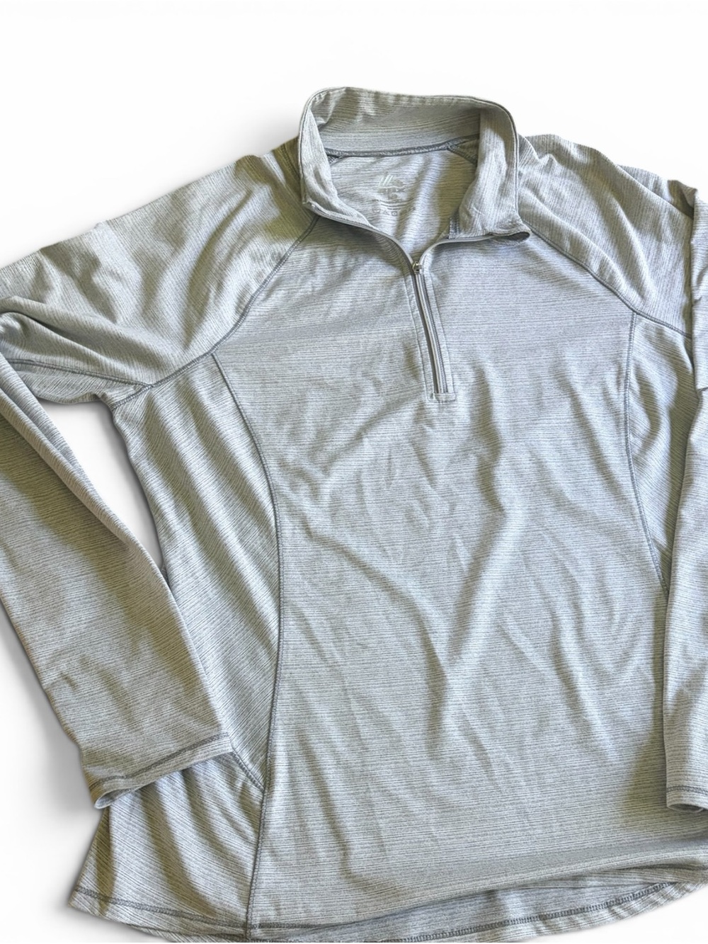 RBX Womens Long Sleeve Quarter-Zip Top - Light Gray.size L